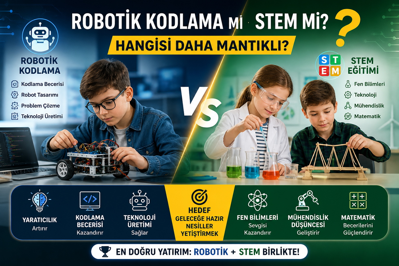 Robotik Kodlama mı STEM mi? Hangisi Daha Mantıklı?