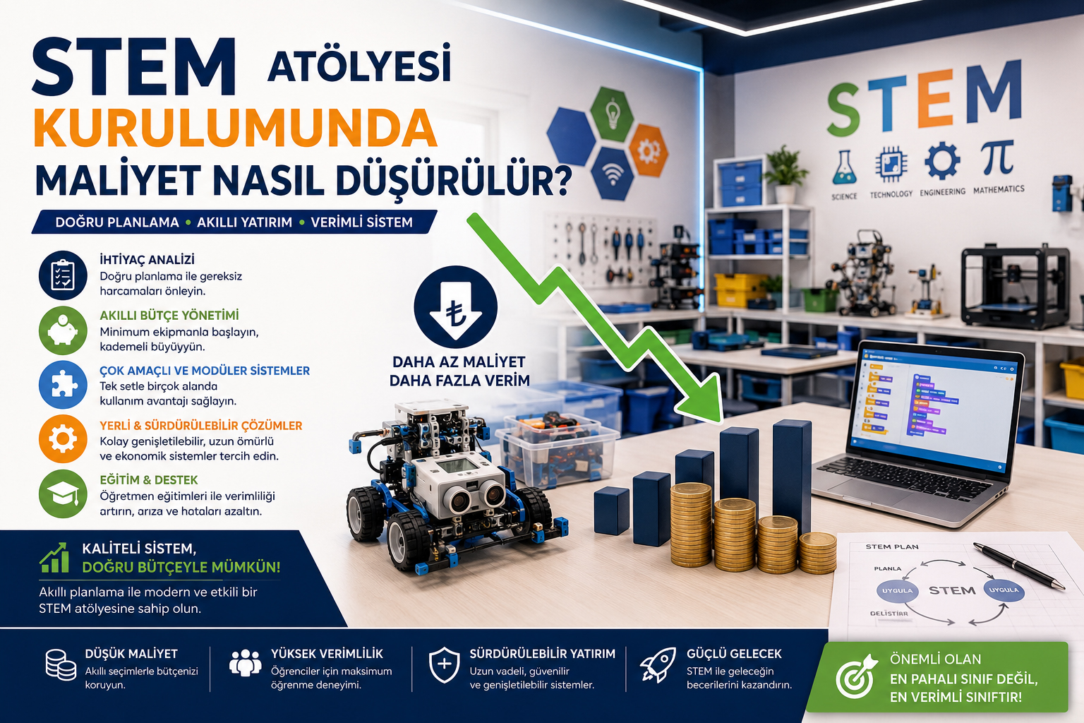 STEM Atölyesi Kurulumunda Maliyet Nasıl Düşürülür? STEM Atölyesi Kurulumunda Maliyet Nasıl Düşürülür?